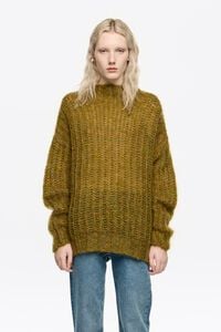 Oversize green mohair sweater