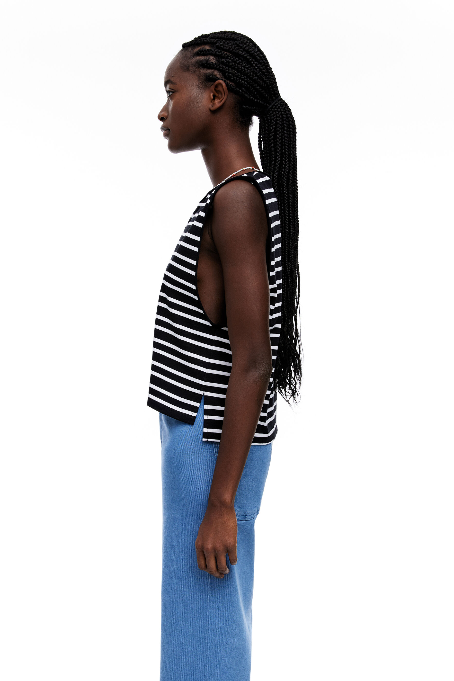 Black striped T-shirt