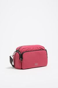 Bolso bandolera Pocket mediano nylon rosa oscuro