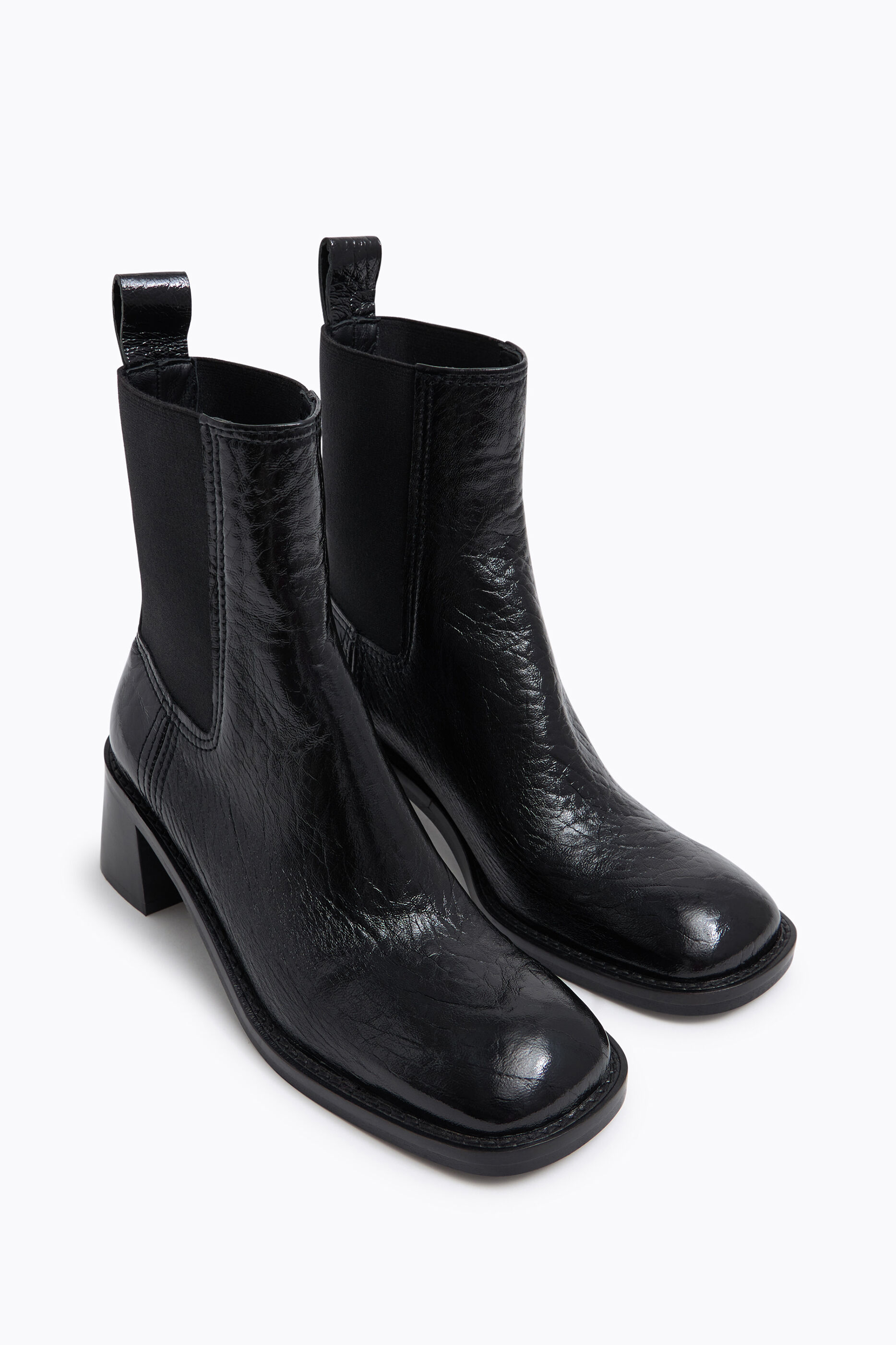 black tight ankle booties