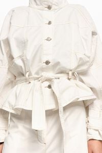 Off-white washed cotton oversize jacket