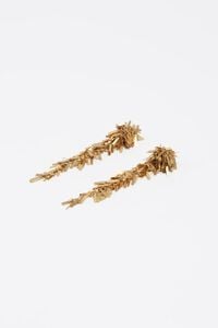 Aged gold metal chain earrings with fringe