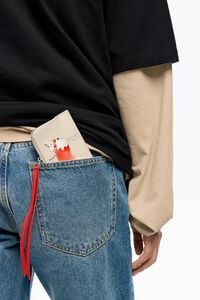 Tarjetero-monedero Fr&iacute;o Peludo piel piedra