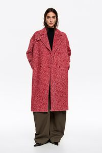 Red fur tailored coat