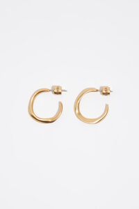 Pendientes aro peque&ntilde;o irregular dorado mate