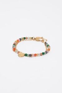 Stones and heart gold double bracelet
