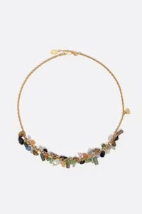 Collar multipiedras cadena dorado envejecido