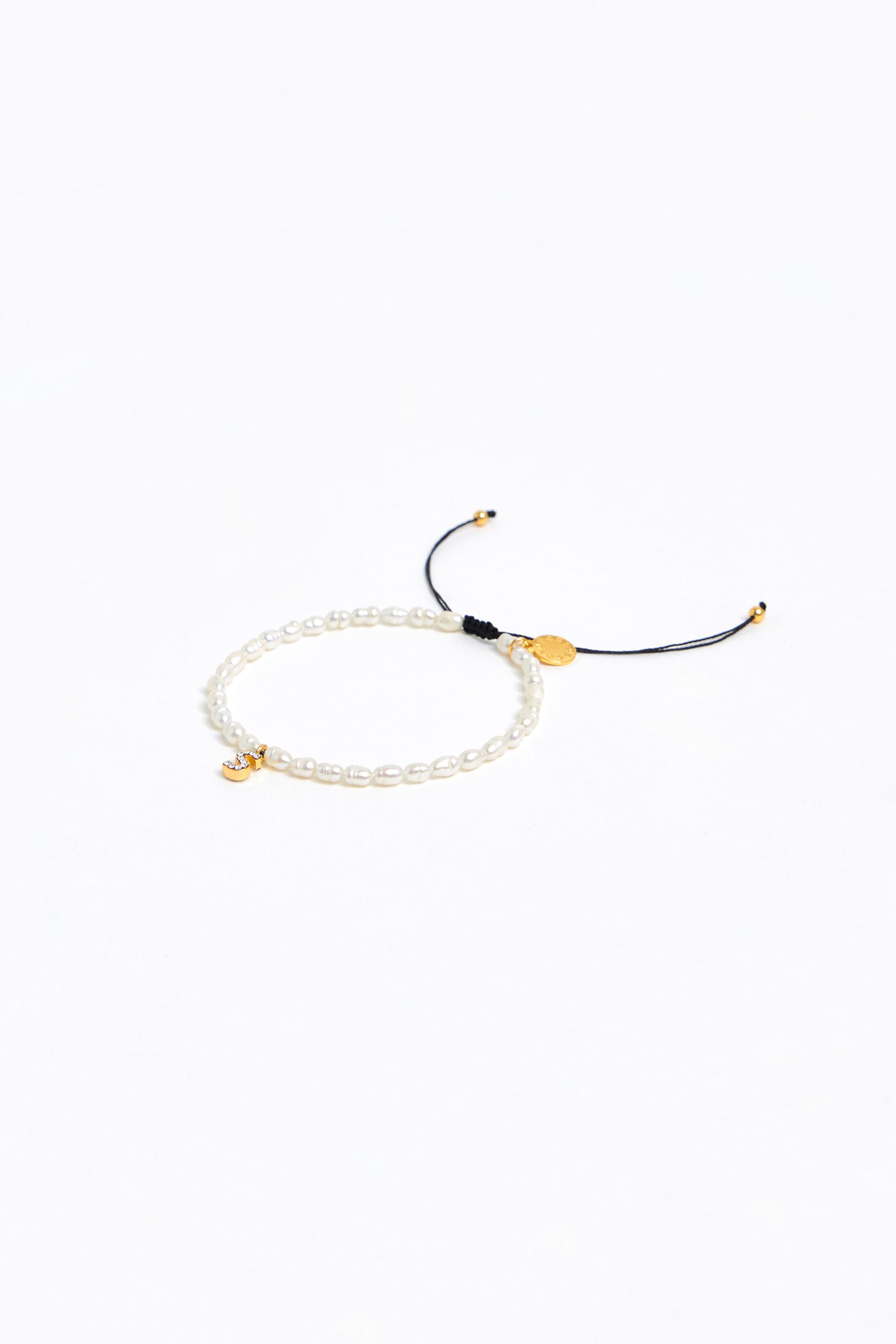 Pulsera letra S perlas