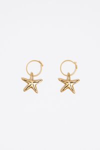 Pendientes aro estrellas negro