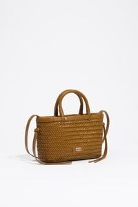 Small lime plaited leather crossbody bag
