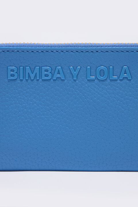 Monedero piel azul