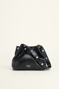 Bossa snaps mitjana pell negre