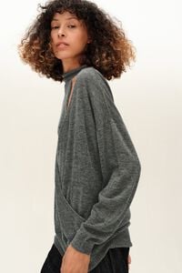 Jersey superpuesto cruzado gris melange oscuro