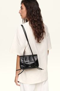 Bolso de solapa mini piel negro