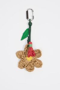 Flower paper raffia key ring