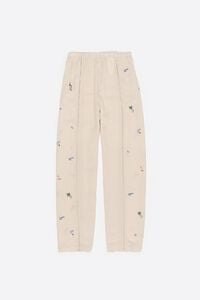Pantal&oacute;n ancho encajes y minibordados lino blanco