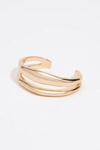Irregular bands bracelet gold metal
