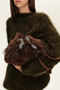Brown fur Truffle key ring