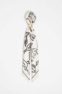 Sketch motif scarf bag charm