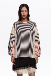 T-shirt oversize rayures multicolores