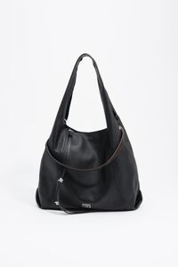 Large black leather Paper bag