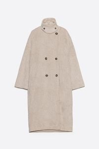Beige fur midi coat