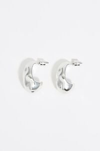 Pendientes textura plateado