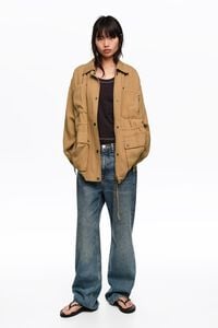 Chaquet&oacute;n cintura axustable camel