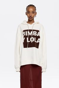 Sudadera oversize logo blanca
