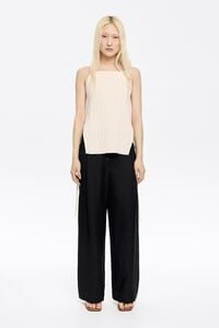 Black linen darted trousers