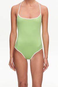 Ba&ntilde;ador verde con contorno a contraste blanco