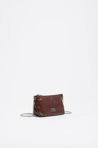 Bolso bandolera micro piel brillante moca