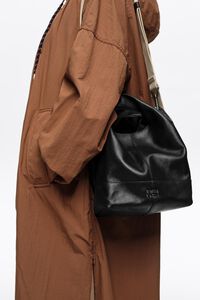 Sac Paper moyen cuir p&eacute;trole