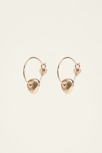 Pendientes aro peque&ntilde;o con nugget logo dorado