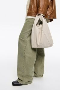 Bolso Paper mediano piel marfil