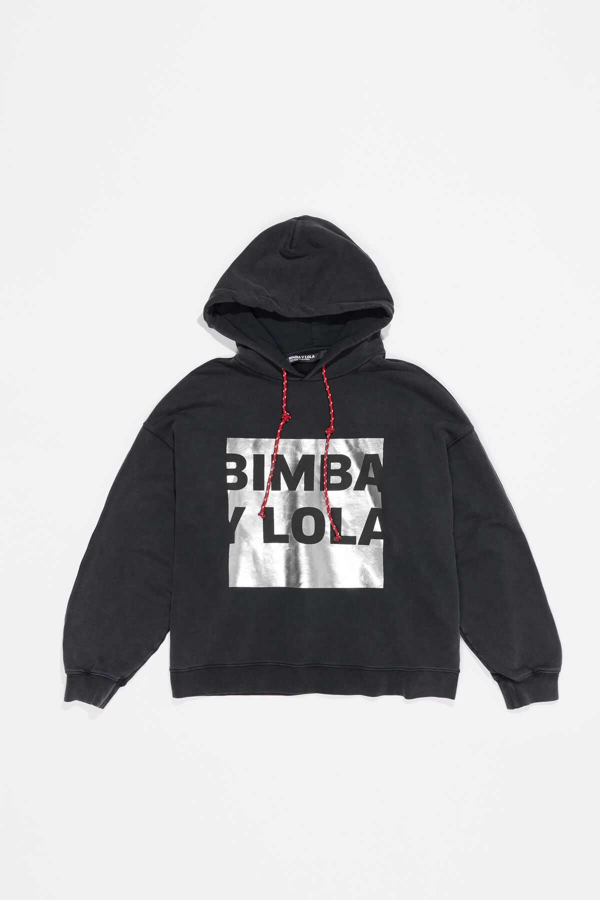 Washed black oversize logo sweatshirt