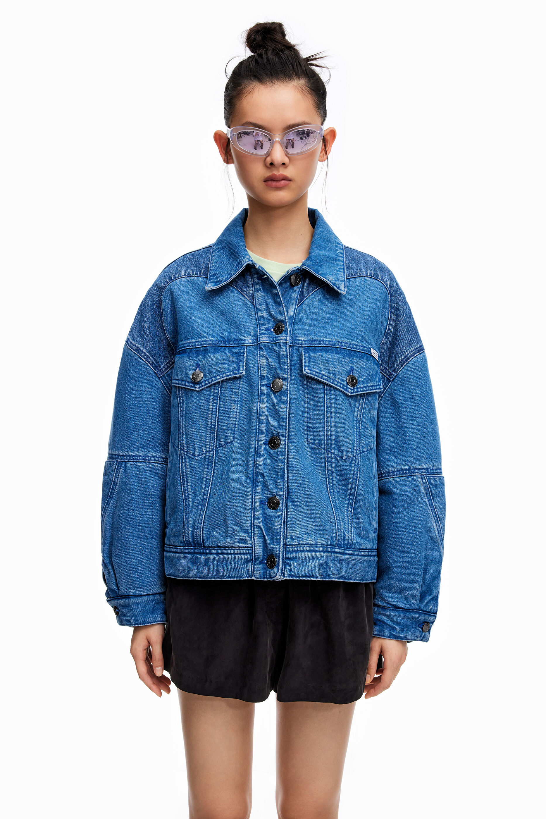 Giubbotto jeans oversize blu