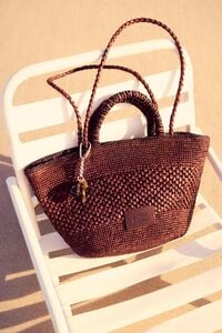 Grand sac tress&eacute; raphia noix