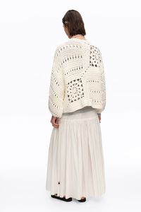 White balloon crochet cardigan