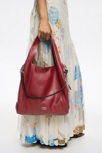 Large red leather Paper bag