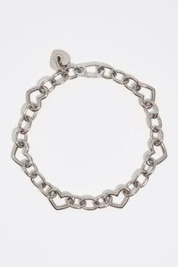 Collar cadena coraz&oacute;n plateado