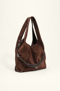 Large coffee suede Paper bag