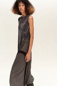 Vestido bimateria gris