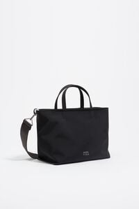 Medium anthracite gabardine Chihuahua shopper bag