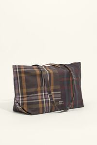 Shopper mittelgro&szlig; Tartan Schokoladenbraun Gr&uuml;n