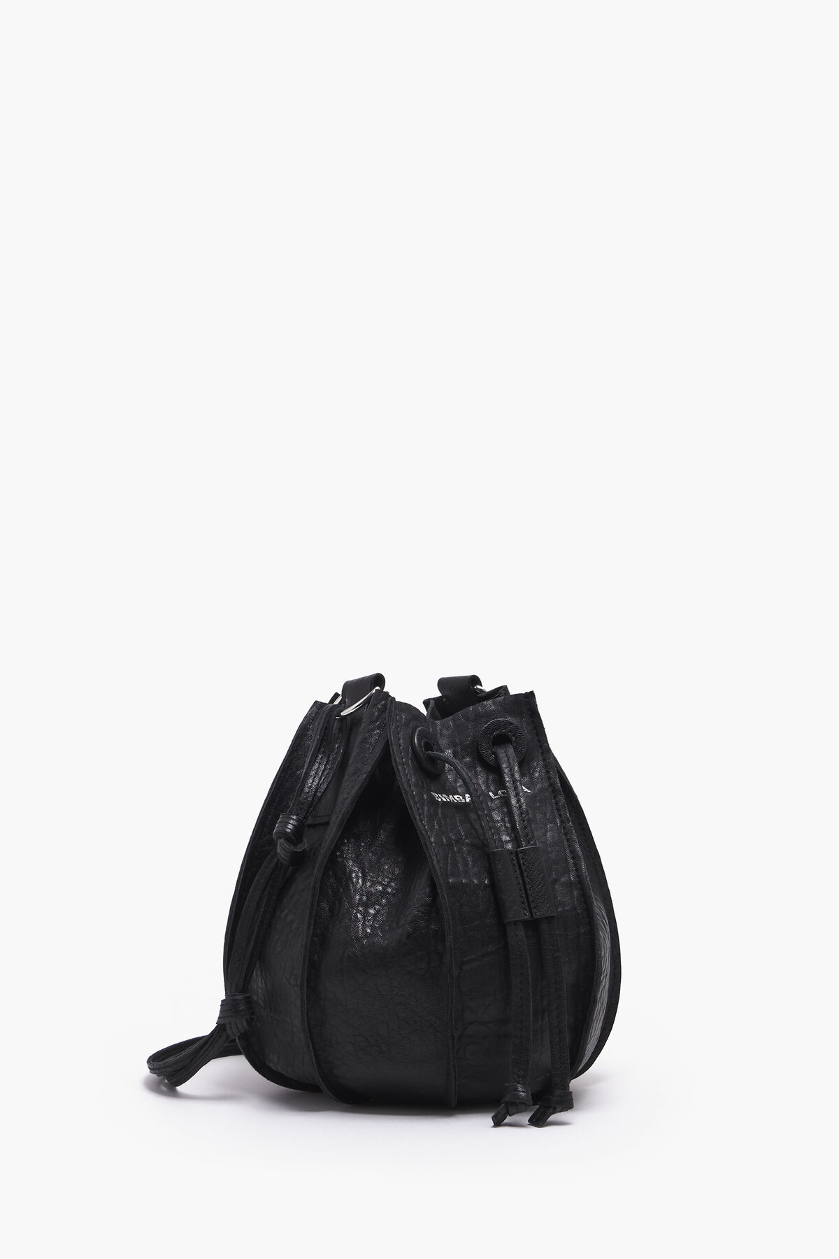 M black leather Pelota bucket bag