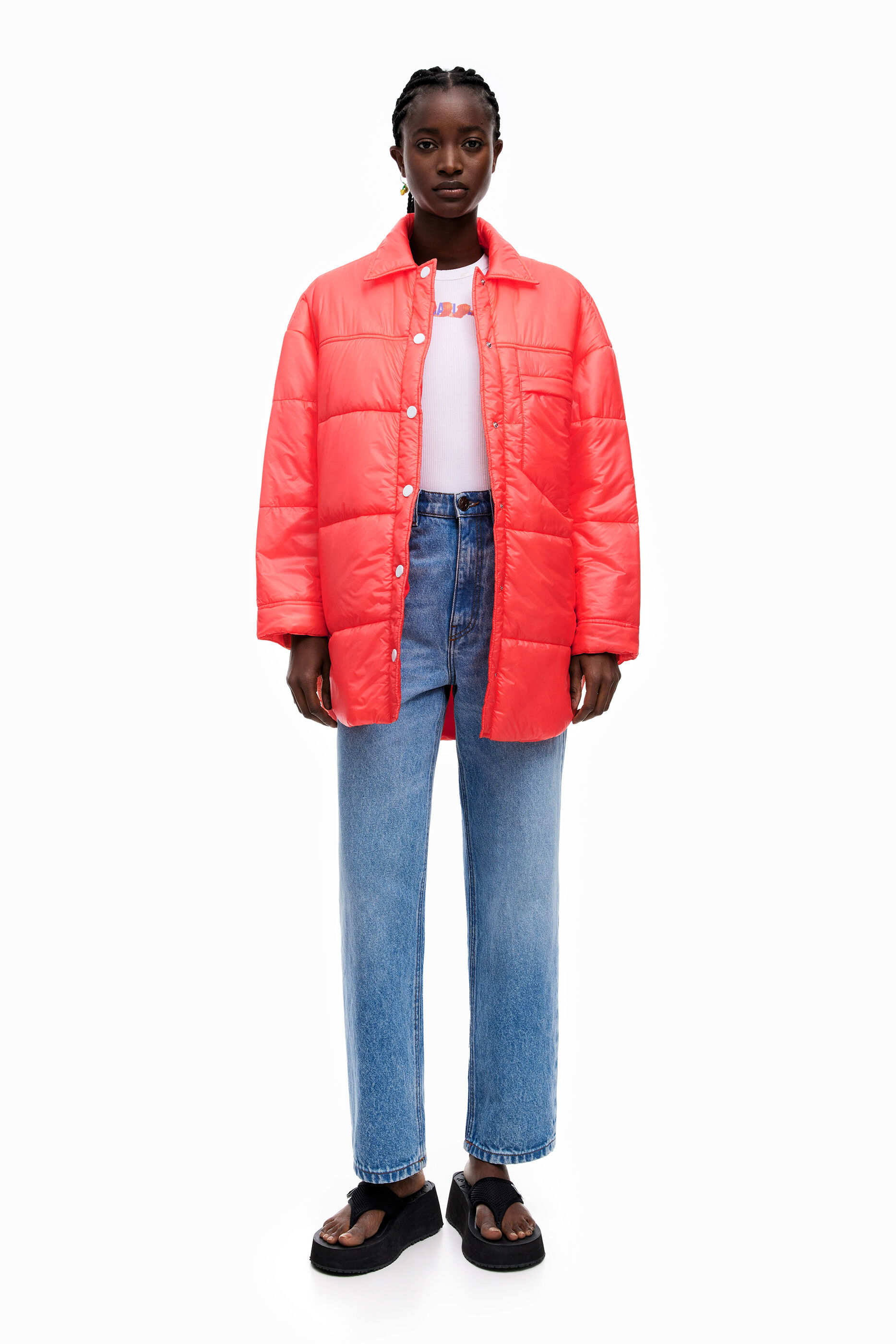 coral down jacket