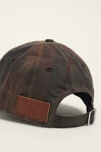 Gorra tejido encerado tart&aacute;n marr&oacute;n