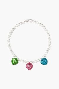 Halskette Perlen Herzen Bunt