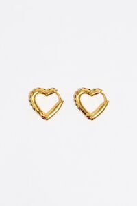 Pendientes aro corazón cristales multicolores dorados